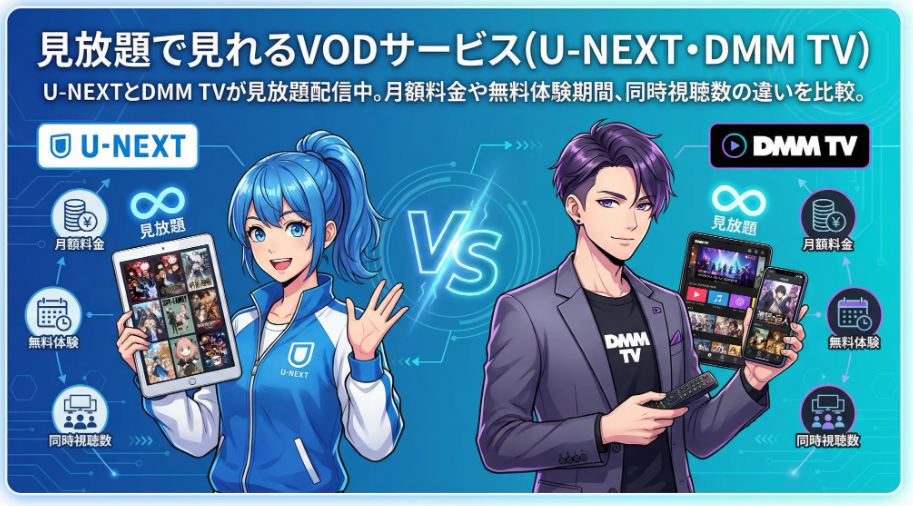 見放題で見れるVODサービス(U-NEXT・DMM TV)