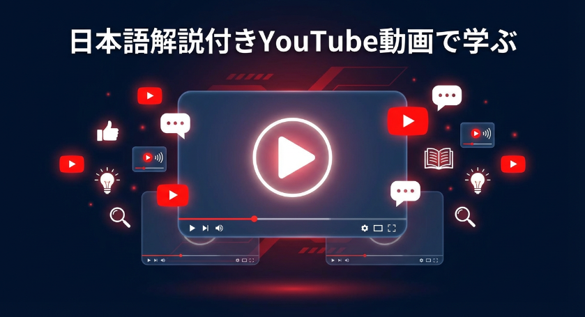 日本語解説付きYouTube動画で学ぶ