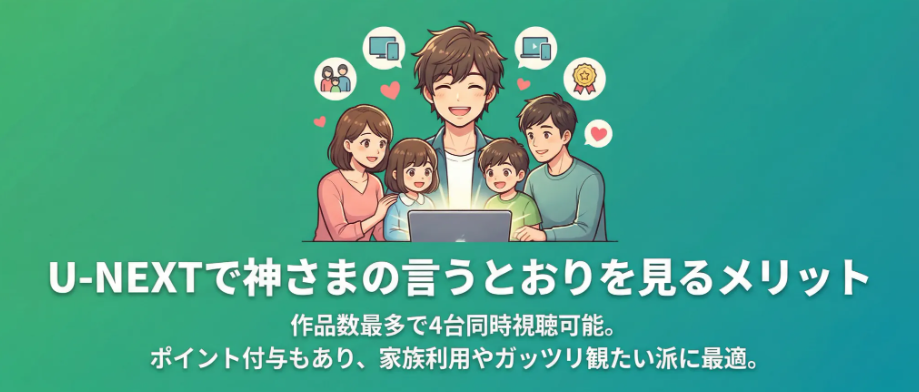 U-NEXTで神さまの言うとおりを見るメリット
