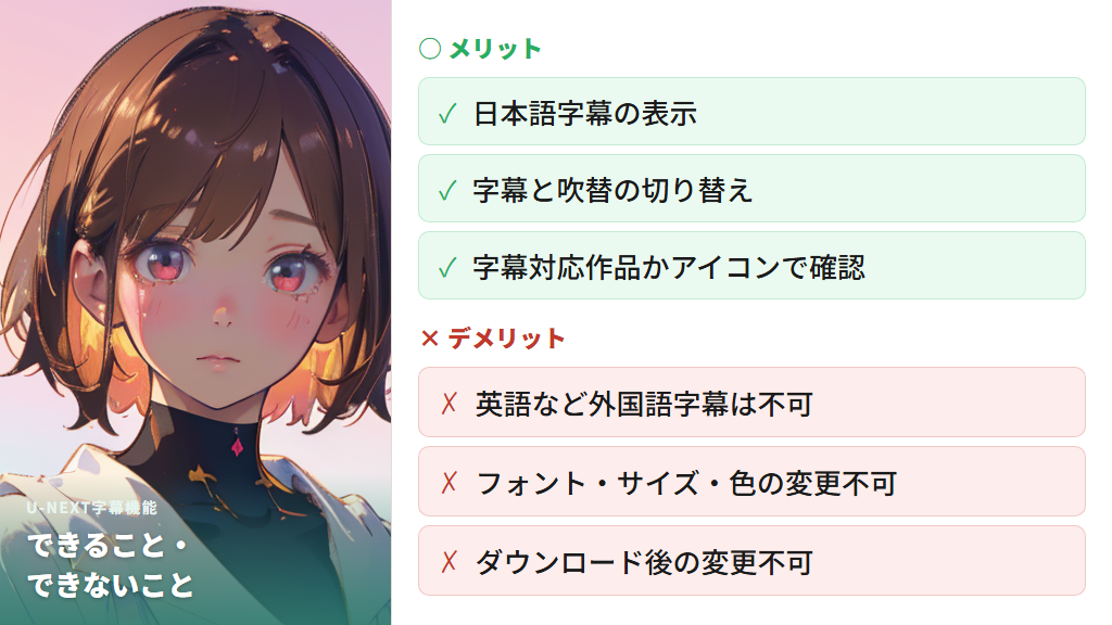 U-NEXTの字幕機能でできること・できないこと