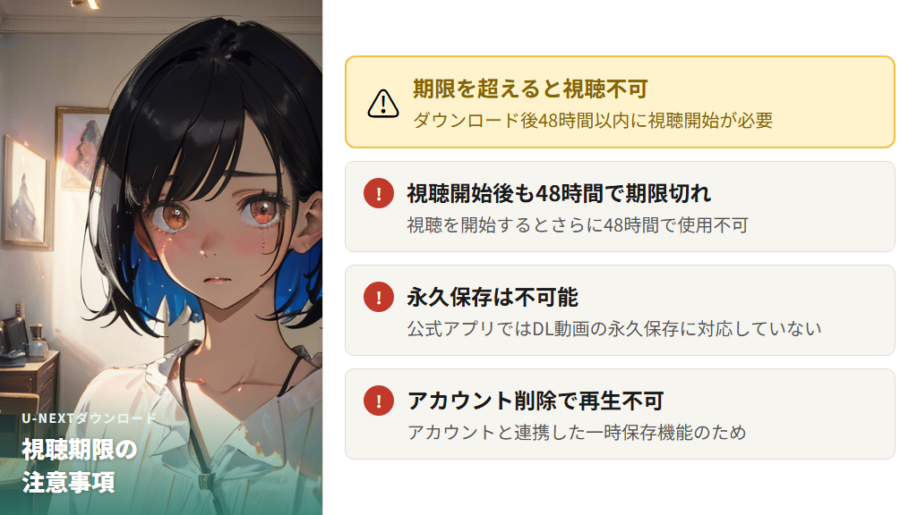 ダウンロードした動画に設定される視聴期限の仕組み