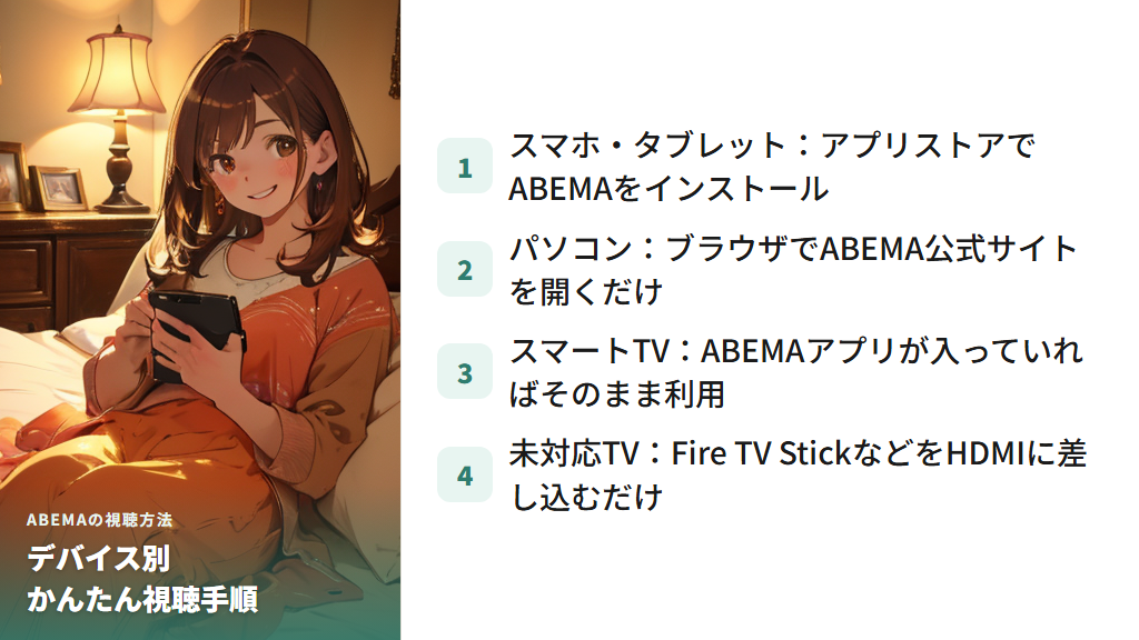 スマホ・PC・テレビでABEMAを見るための手順