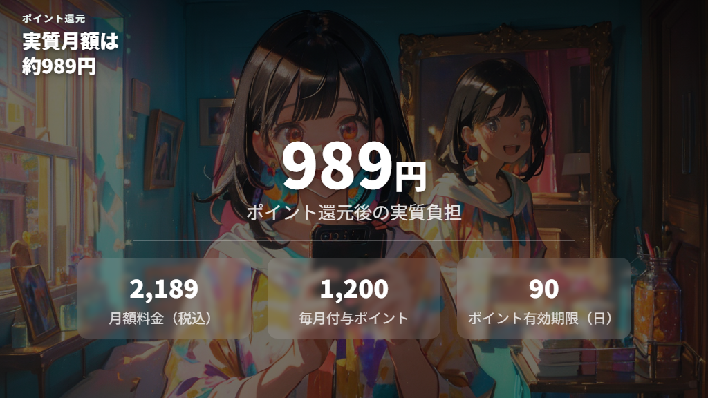 ポイント還元で計算するU-NEXTの実質月額料金