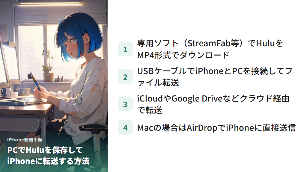 PCで録画したHulu動画をiPhoneに転送する手順