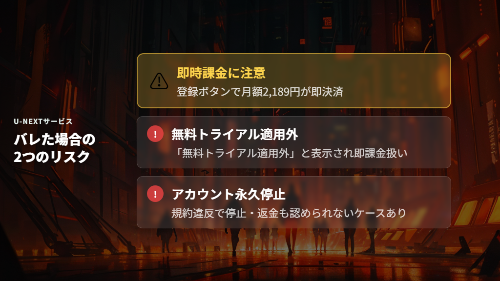 バレたらどうなる？即時課金とアカウント停止のリスク