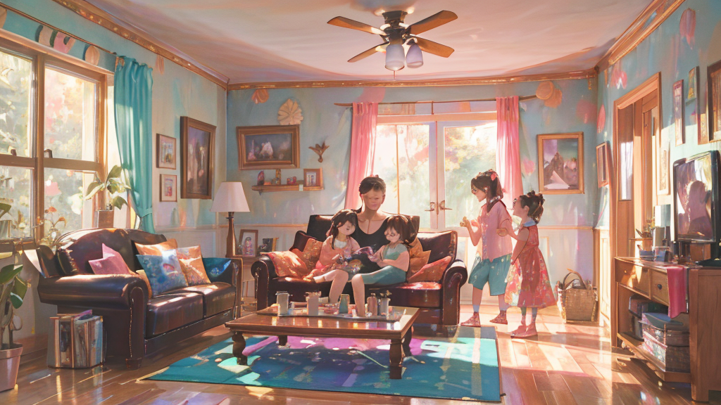 ファミリーアカウントを使えば最大4台で同時に別々の作品を視聴できる