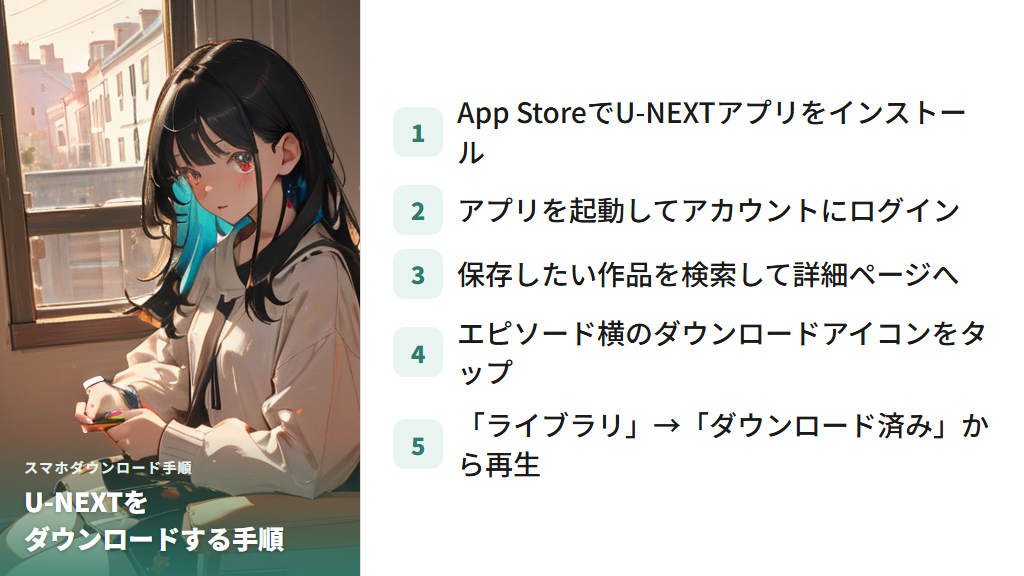 スマホでU-NEXTをダウンロードしてオフライン視聴する手順