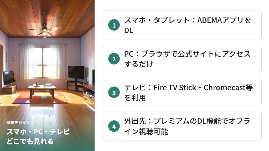 スマホ・PC・テレビでの視聴手順とダウンロード機能