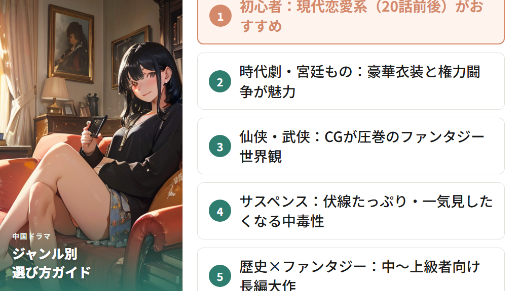 中国ドラマのジャンル別選び方ガイド【初心者から上級者まで】