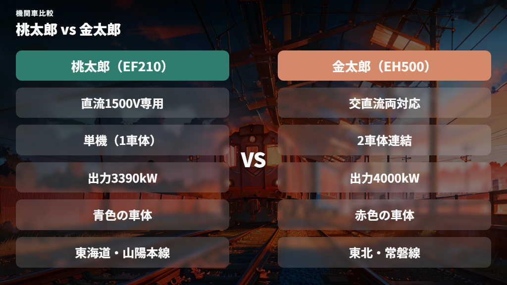 桃太郎（EF210）と金太郎（EH500）の違いを比較