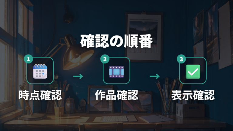 作品情報と配信状況の確認は更新時点まで見る