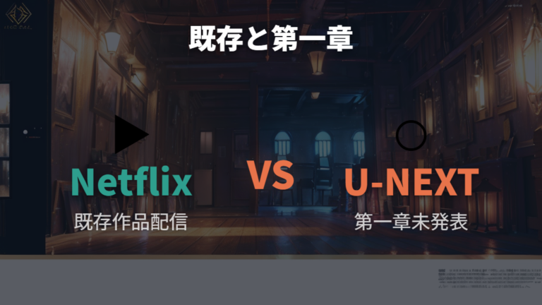 Netflixでの配信状況とU-NEXTでの配信状況を比較