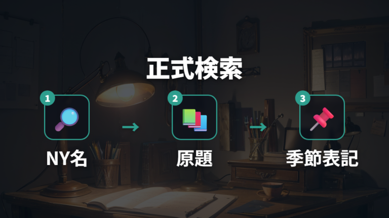 作品の正式な探し方は原題とシーズン表記を併用する