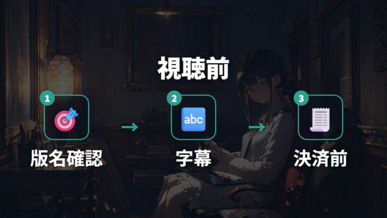字幕と吹替で見られるサービスは視聴前に版名を確認する