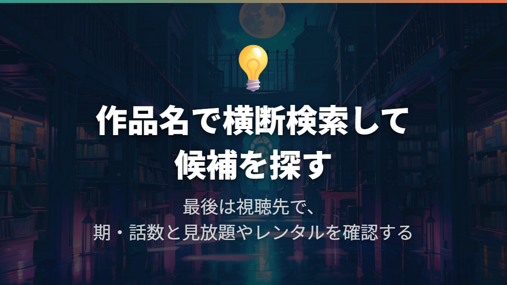 配信先の見当がつかないなら、JustWatchで横断検索