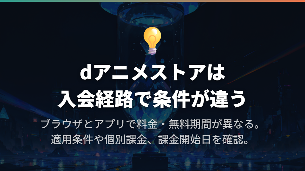 dアニメストアは入会経路で料金と無料期間が変わる