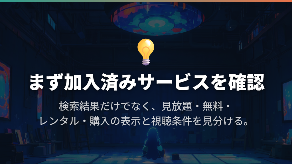 加入済みサービスでは見放題・レンタル・購入の表示を見る