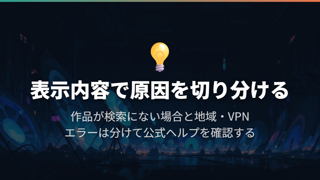 VPNを使っていないのに見られないときは表示内容で切り分ける