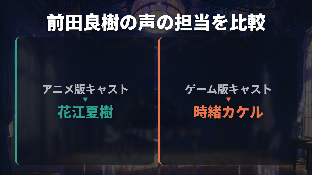 アニメ版・ゲーム版キャストの違いは声の担当