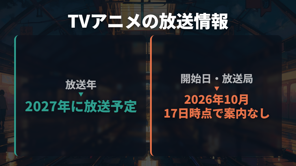 TVアニメは2027年放送予定|開始日と放送局は続報待ち
